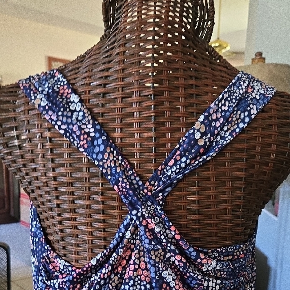 Kaileigh Ruffled Tiered Mini Dress in Purple and Blue - Picture 12 of 15